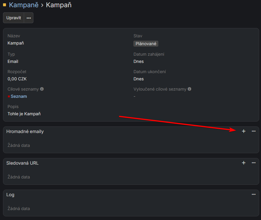 Detail kampaně - Hromadné emaily