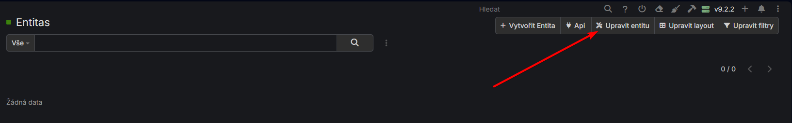 Úprava entity z detailu