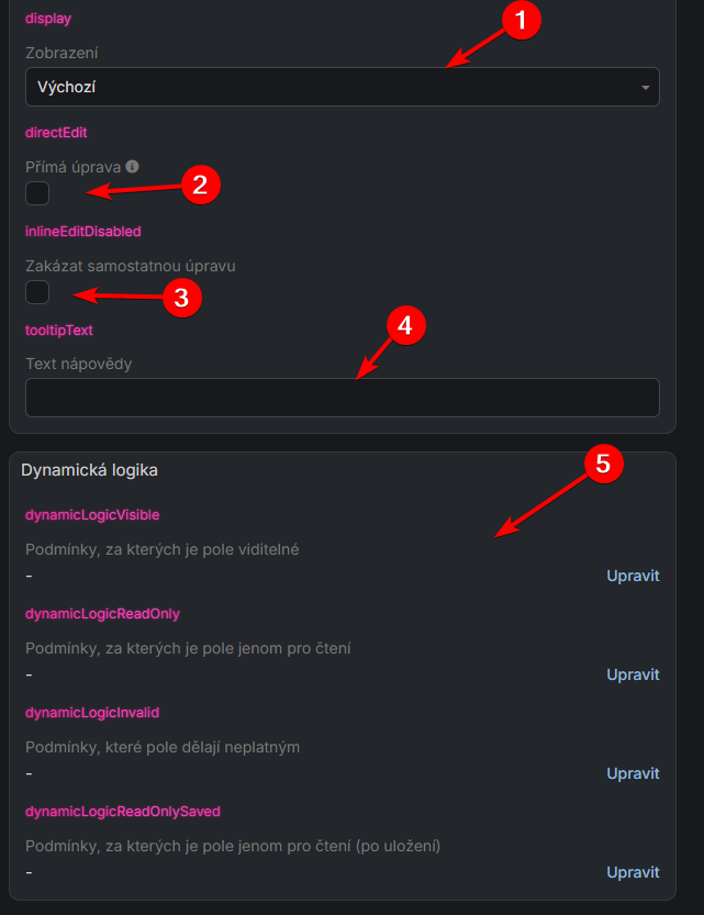 Pokročilé nastavení