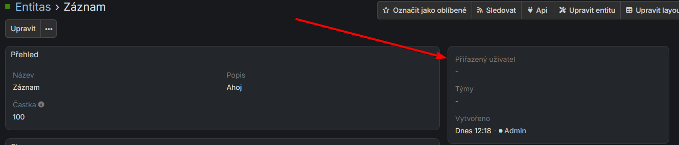 Boční panel v detailu