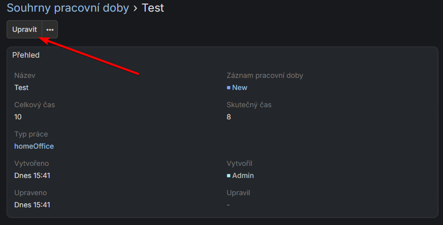 Detail souhrnu pracovní doby