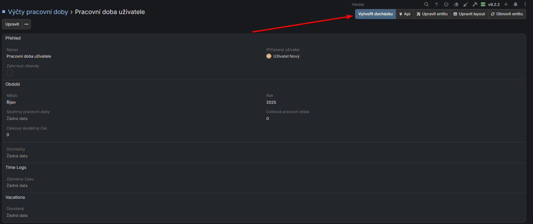 Detail výčtu pracovní doby
