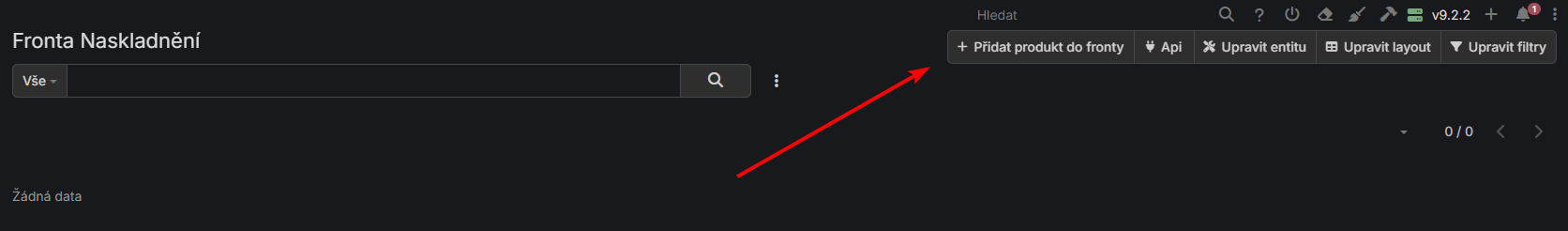 Tlačítko pro přidání produktu
