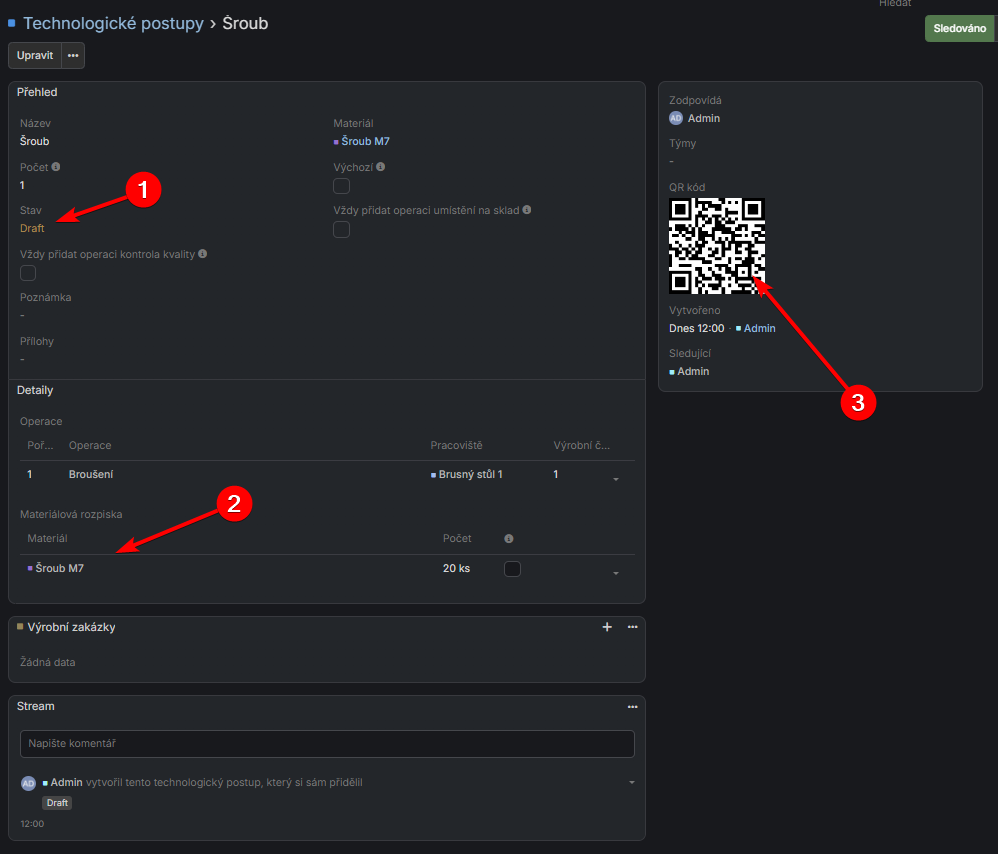 Detail technologického postupu